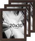 KTKDE Studio Gallery 20X30in Select Poster Frame Set of 3, Walnut Wooden frames Display Poster, Posters & Art Prints for Artwork Wall Vertical or Horizontal Display best gift