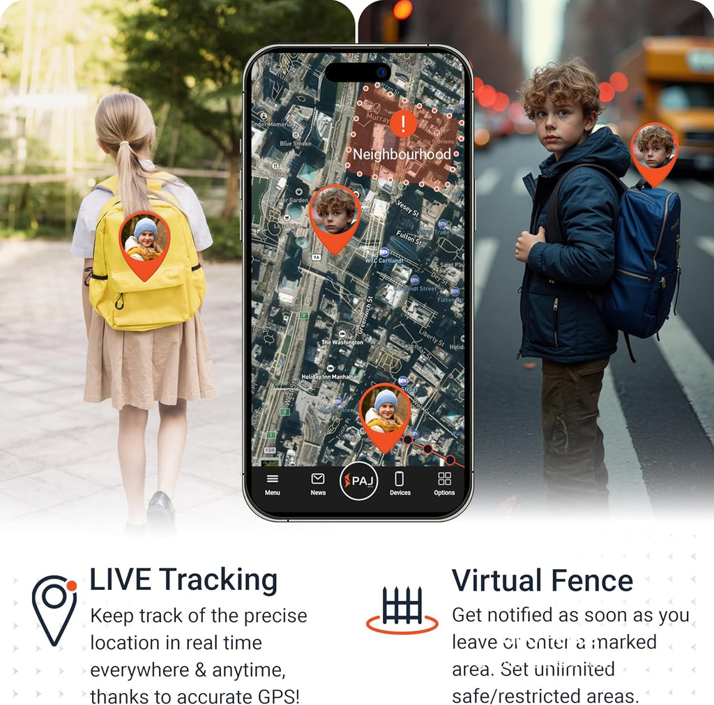 PAJ GPS - People Finder 4G - Mini GPS Tracker for Children and Elderly People - Up to 5 Days Battery Life - Small Tracking Device with Real-Time Location, Alarm Notifications - Suitable for Dementia