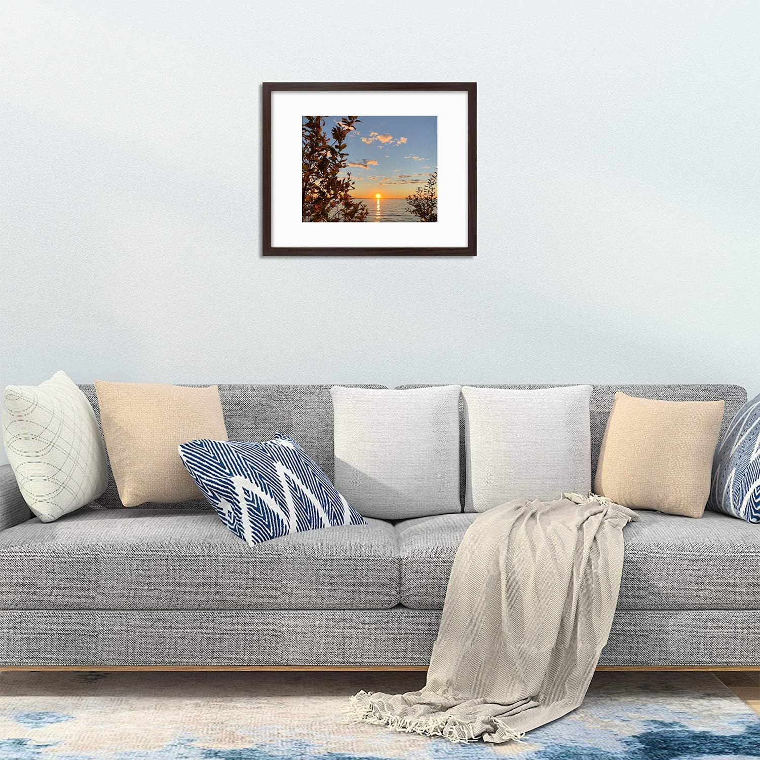 Golden State Art, 16x20 Picture Frames with Mat for 11x14 or 16x20 Picture Collage Gallery Wall Frame with Real Glass, Brown, 2 Pack