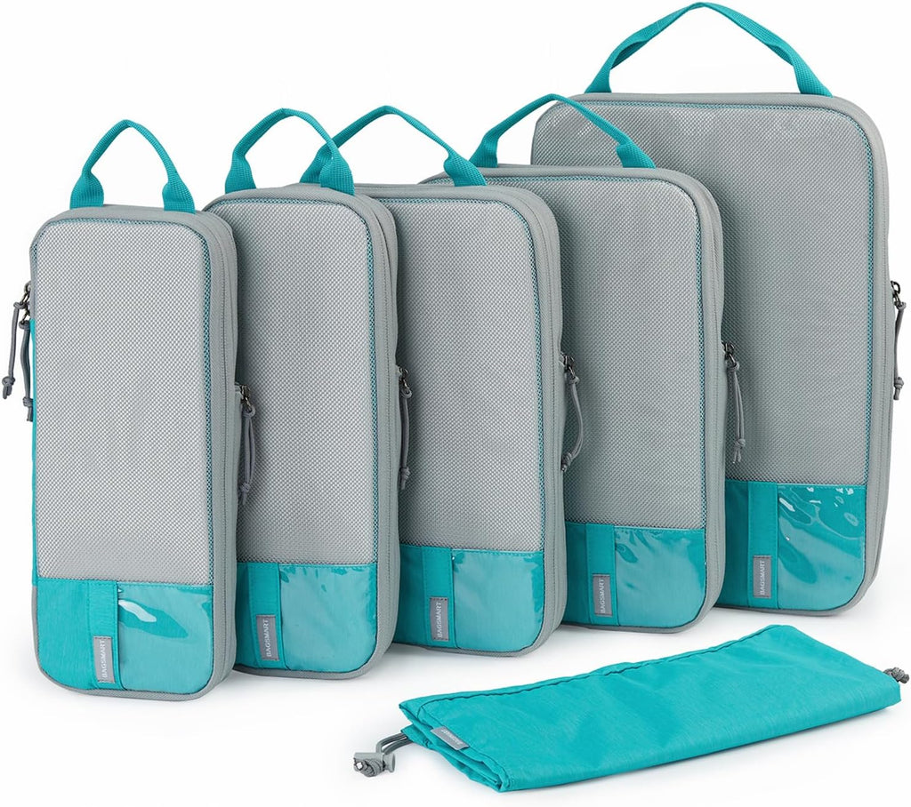 BAGSMART 6 Set /4 Set/2 Set Compression Packing Cubes for Travel, Lightweight Luggage Organizer Bags, Durable Space Saver Bags Travel Essentials