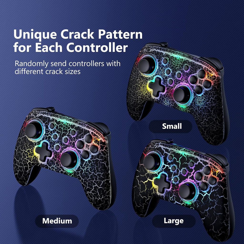 NexiGo Hall Effect Wireless Controller (No Deadzone) for Switch 2 and Switch, Controllers for Nintendo Switch, Bluetooth Switch Controller, Turbo and LED Light (Lightstorm)