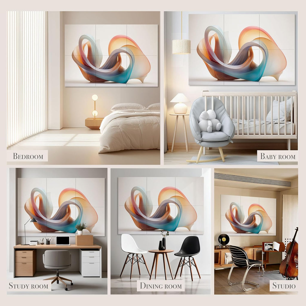 Acoustical Wall Panels, 72 X 48 Inches Art Acoustic Panels, Decorative Acoustic Panels, Acoustic Wall Panels, Sound Absorbing Wall Art, Fluid