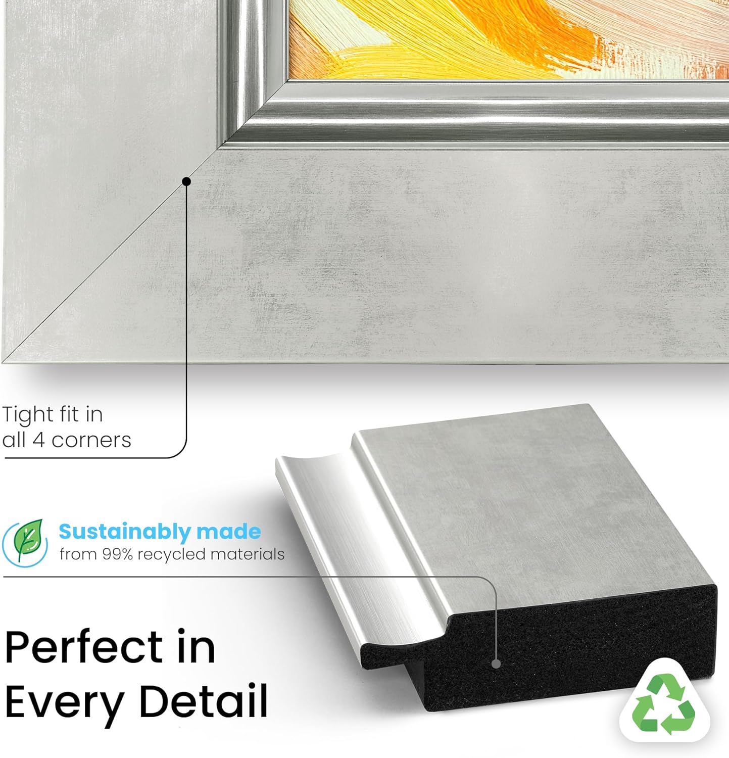 Contemporary Silver 55" Premiere Deco TV Frame - Compatible ONLY with Samsung The Frame TVs (Fits 2021-2025, LS03A, LS03B, LS03C, LS03D, LS03FA)