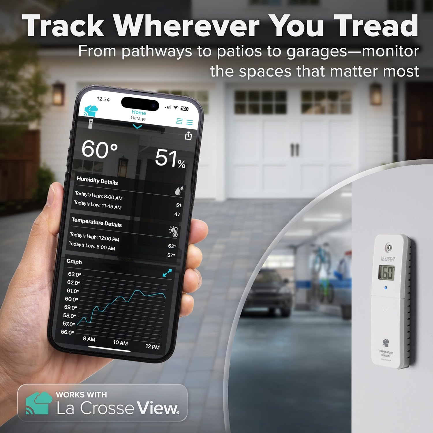 Temp Tracker Wi-Fi Alert System 3 Pack with The Bridge Gateway and 3 Indoor Outdoor Temperature and Humidity Sensors