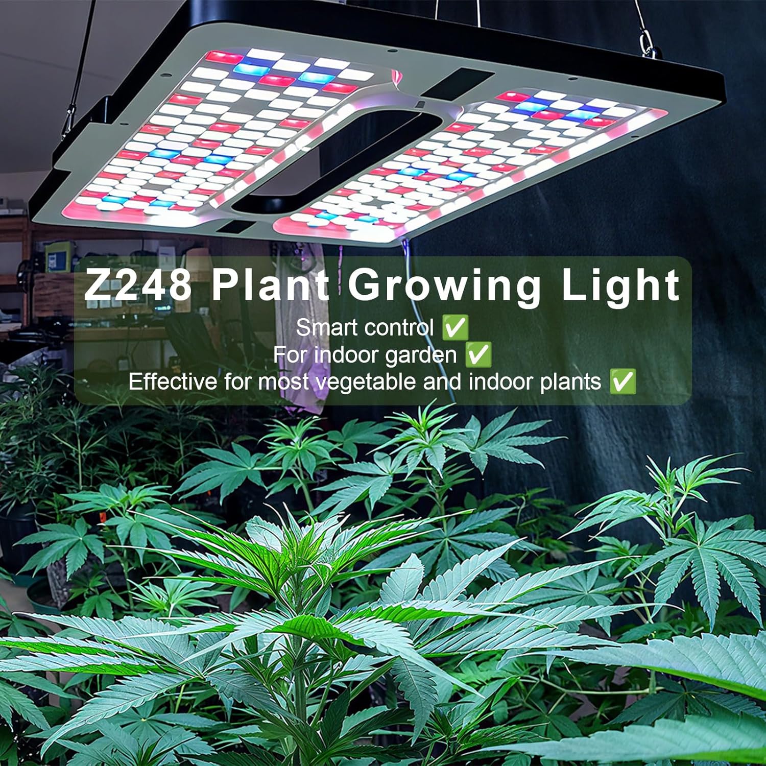 22" x 10" Grow Lights for Indoor Plants and Vegetables, Full Spectrum LED Growing Lamp for Indoor Garden Greenhouse - Features Two Smart Light Mode, 12~23H Timer - 1 Pack (1 Pack Black)