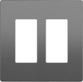 LIDER Matte Finish Decorator Switch Cover, Screwless Wall Plate, Mid-Size 2-Gang 4.88" x 4.92", Unbreakable Polycarbonate Thermoplastic, UL Listed, LSWP-32M-SG, Space Gray
