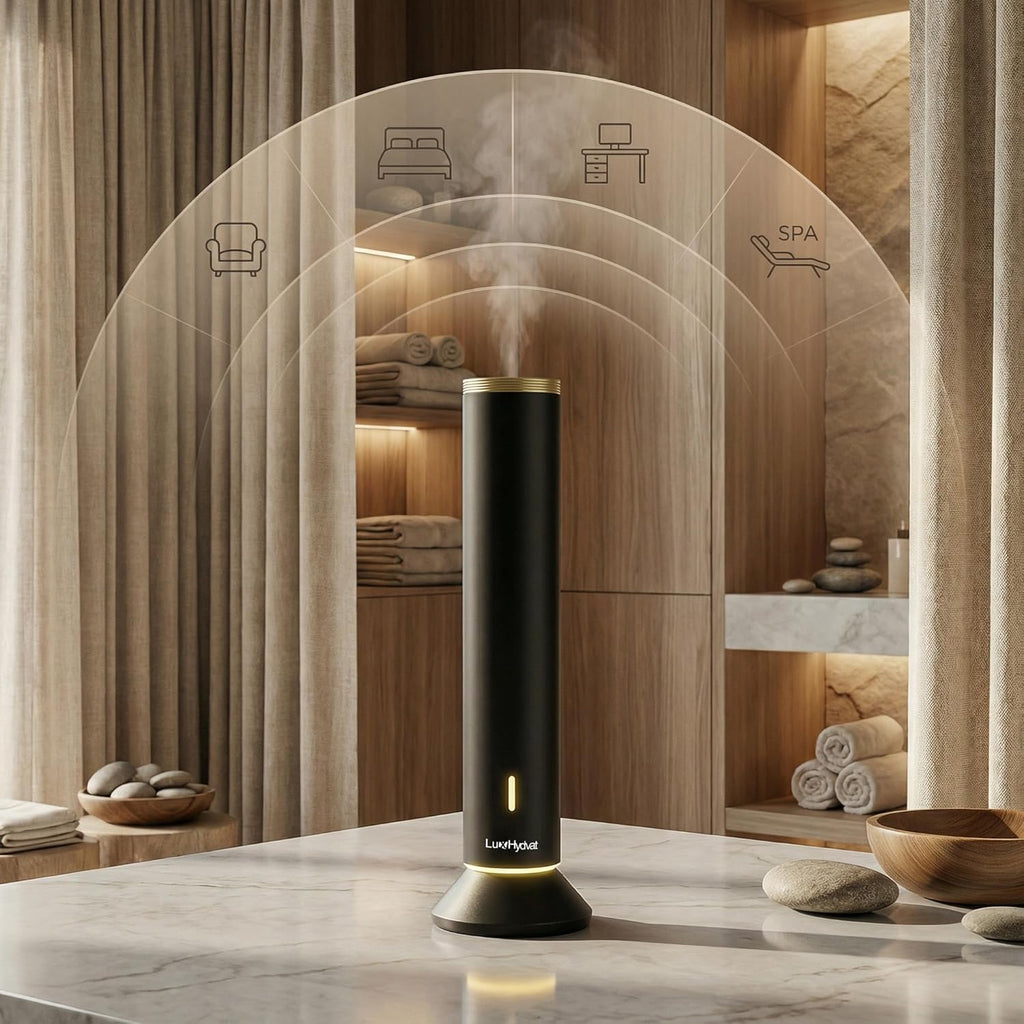 New Upgraded Waterless Scent Oil Nebulizer – Smart App & Remote Control, Covers Up to 4000 Sq Ft, Quiet Aroma Diffuser for Home, Hotel & Office, Up to 20H Runtime, 360° Light & Timer