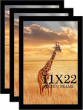 11x22 Picture Frame 3 Pack- Newspaper Frame for Assorted Media and News Articles-11x22 Wooden Frame with Plexiglass,Decorate Home and Office with Large Paintings -Fits Most Standard Newspapers