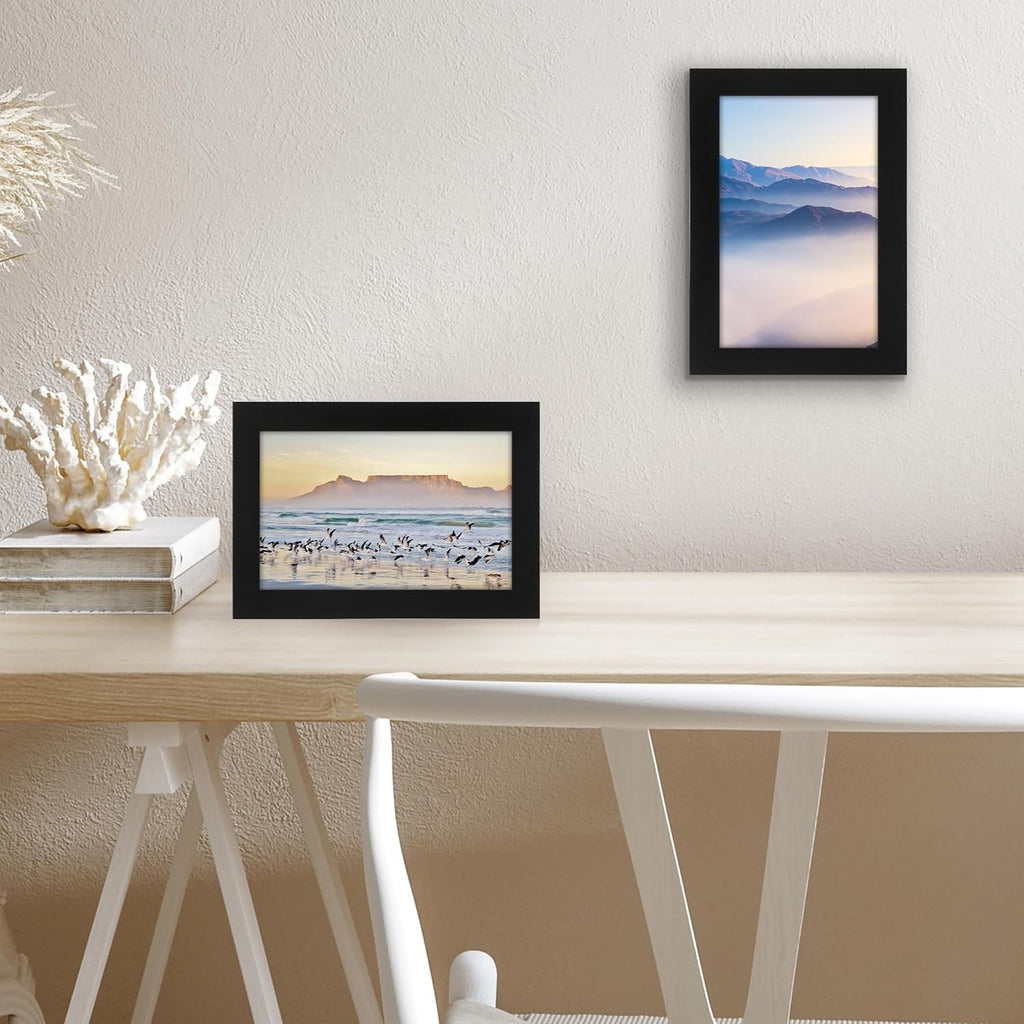 Americanflat 5x8 Picture Frame with Shatter-Resistant Glass - Signature Collection - Gallery-Style Frames Made of Engineered Wood - Photo Frame for Tabletop and Wall Display - Black