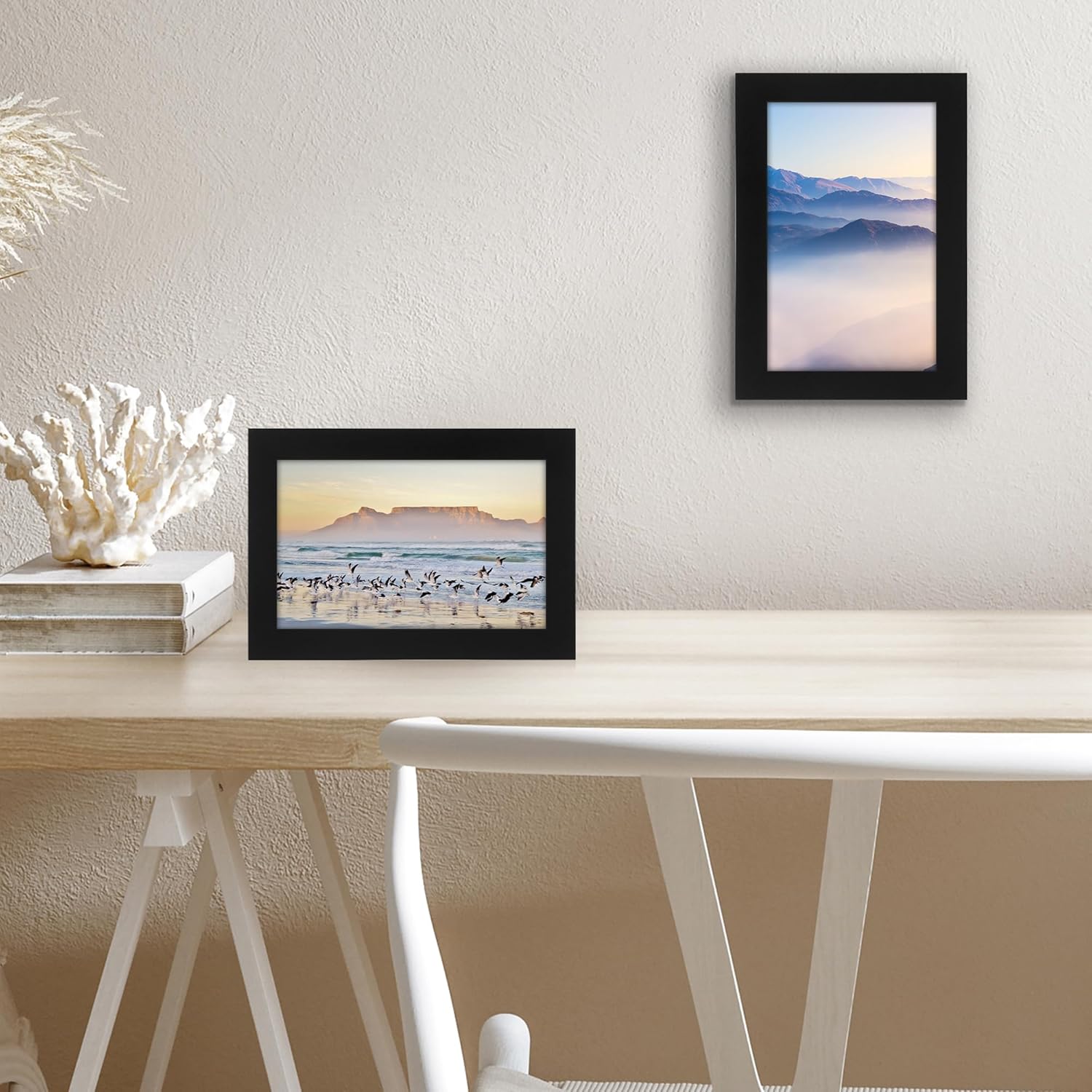 Americanflat 5x8 Picture Frame with Shatter-Resistant Glass - Signature Collection - Gallery-Style Frames Made of Engineered Wood - Photo Frame for Tabletop and Wall Display - Black