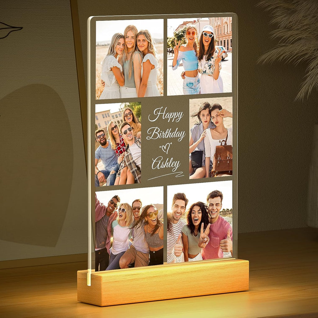 Customized Best Friend Birthday Gifts for Women, Personalized Picture Frame with Photos, Customized Photo Frame, Custom Picture Frames, Personalized Valentines Day Gifts for Women Men Her Him Friends