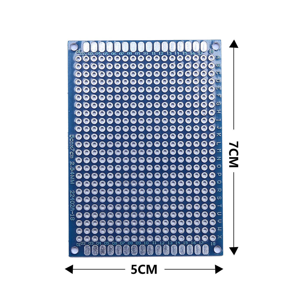 15 Pcs(5x7cm) Double Sided PCB Board Prototype Kit Soldering 4 Colour Universal Printed Circuit Board for DIY Soldering and Electronic Project