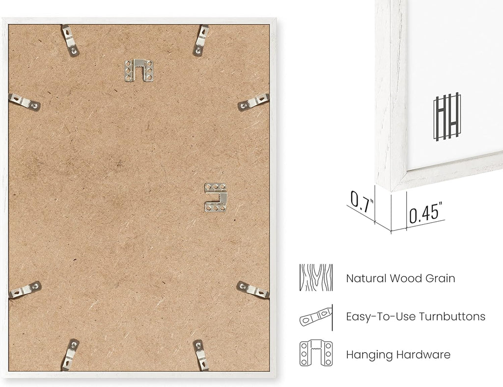 HAUS AND HUES White Frames for Gallery Wall - Set of 6 Picture Collage Frames for Wall, picture Frame Sets for Wall Collage, Gallery Wall Frame Set (Two 8x10, Two 11x14, Two 12x16 Framed White)