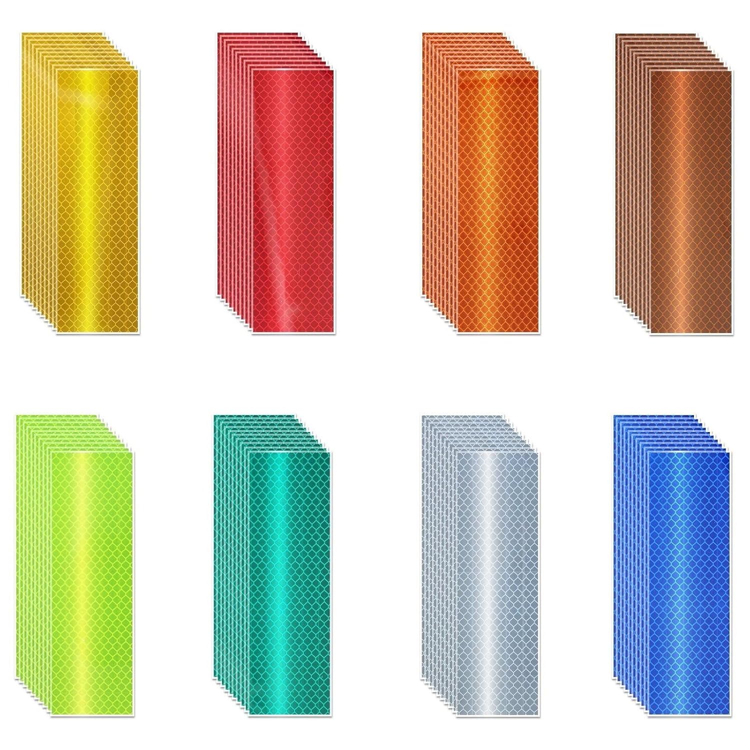 Non Fading Reflective Stickers 2 inch X 6 inch, Outdoor Waterproof High Visibility Warning Safety Adhesive Reflector Tape (80 Pcs)