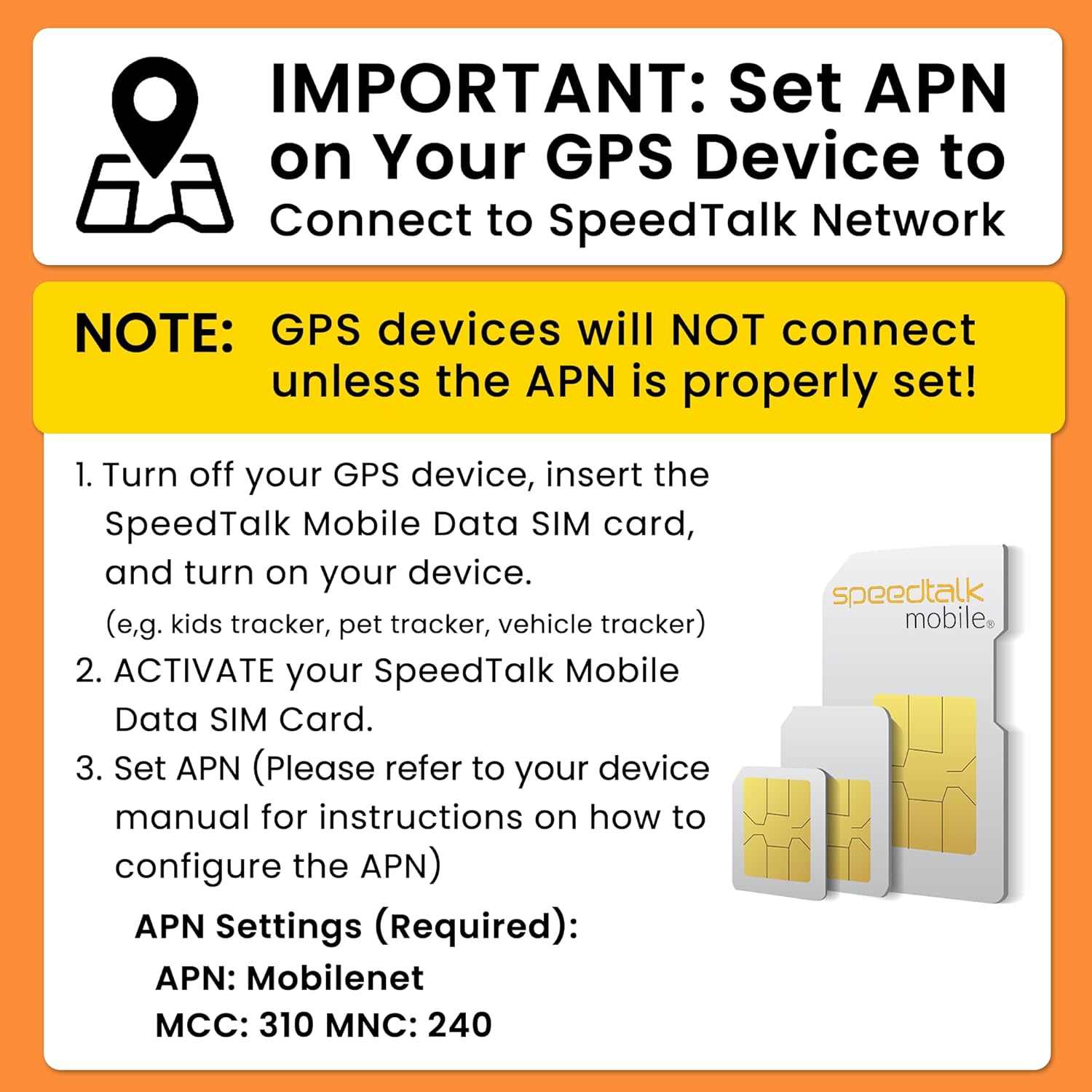 SpeedTalk Mobile $10 Tracker SIM Card Kit, Unlimited Data for 4G GPS Tracking Devices locators Pet Senior Kids Car | 3 in 1 Simcard Standard Micro Nano | No Contract 30 Days Service Plan US Coverage