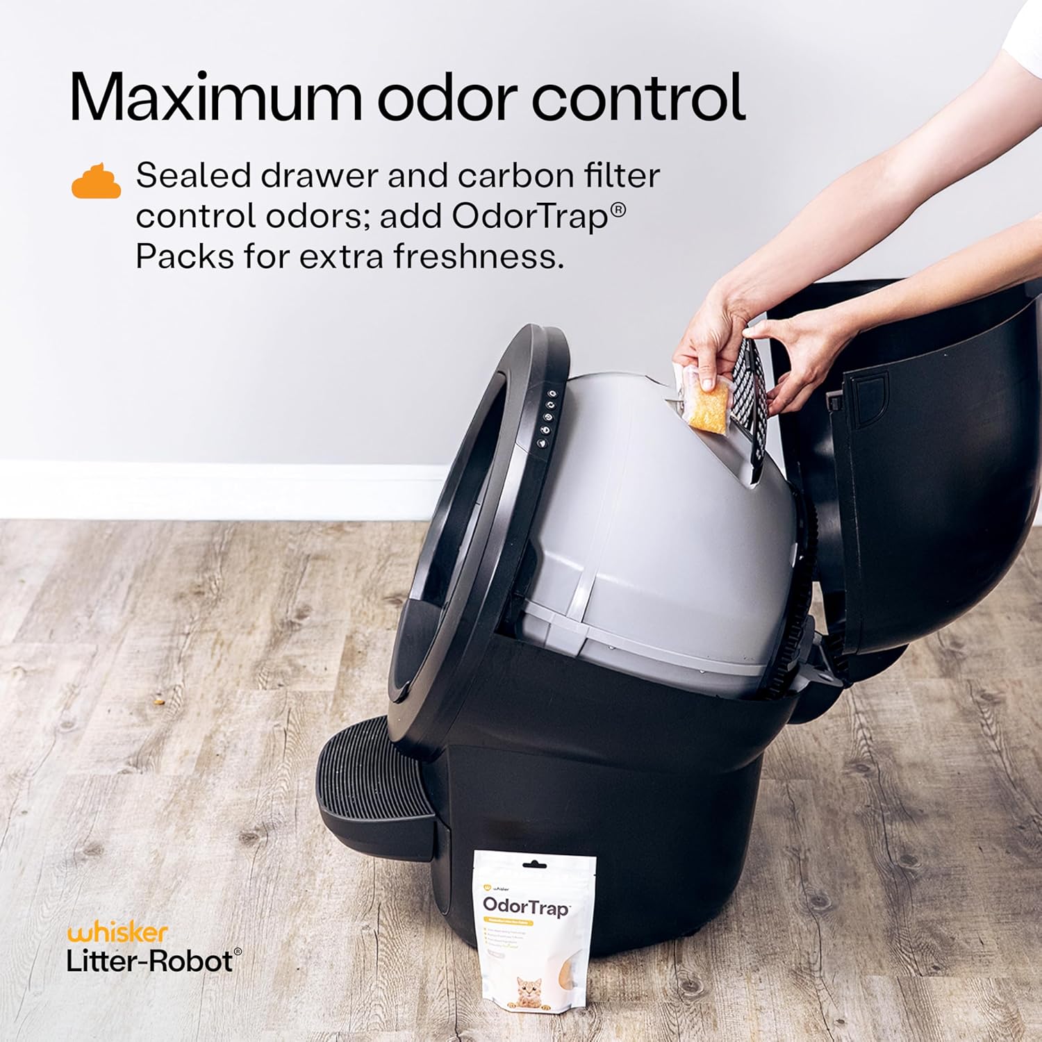 Litter-Robot 4 Supply & Accessory Bundle by Whisker, Black- Automatic Self-Cleaning Cat Litter Box, Includes Litter-Robot 4, Ramp, Mat, 3 OdorTrap Packs, 10 Liners, 30 Wipes, & 2 Carbon Filters