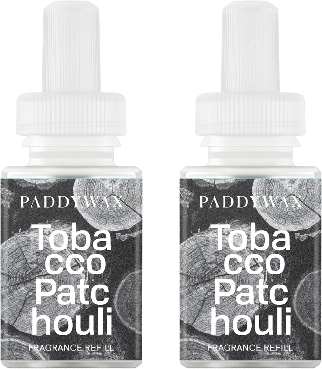 Pura & Paddywax Home Scent Refill - Smart Air Diffuser - Up to 120-Hours of Luxury Fragrance per Refill - Home Essential - Clean & Safe Diffuser Fragrance - 2 Pack, Tobacco & Patchouli
