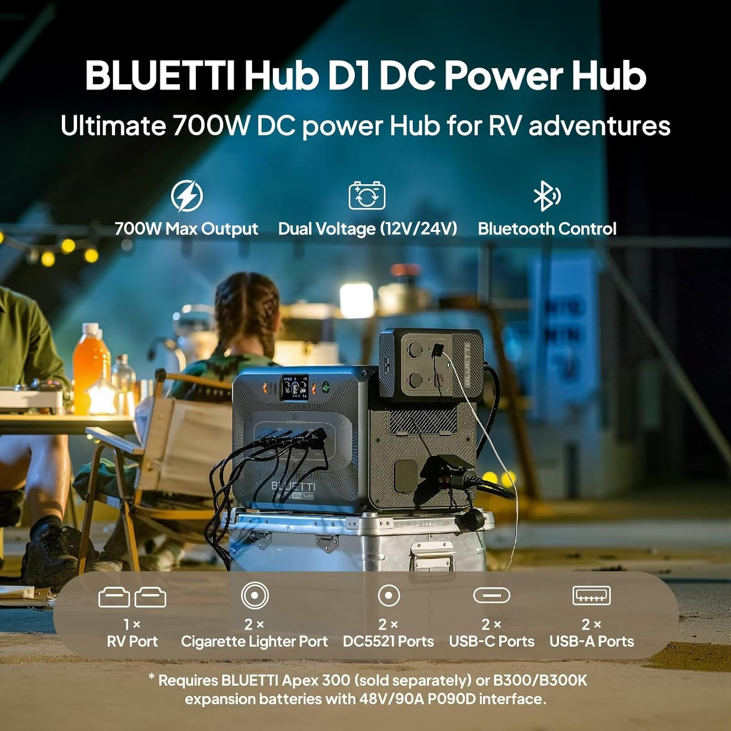 BLUETTI Apex 300 Solar Generator (2025 New) with 2 200W Solar Panels, 2764.8Wh LFP Battery Backup with 6 3840W AC Outlets (7680W Surge), 120V/240V Dual Voltage, Ideal for Camping and Off-Grid Living