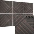 TO-TH Acoustic Wall Panels,6 Pack Total Size 72 x 48 Inches,Self-Adhesive Decorative Acoustic Panels for Wall and Ceiling,3D UV Printing with Wood Look,Rustic Walnut