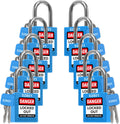 TRADESAFE Lockout Tagout Locks Set - 10 Blue Keyed Alike Padlocks, 2 Keys Per Lock, OSHA Compliant Loto Locks