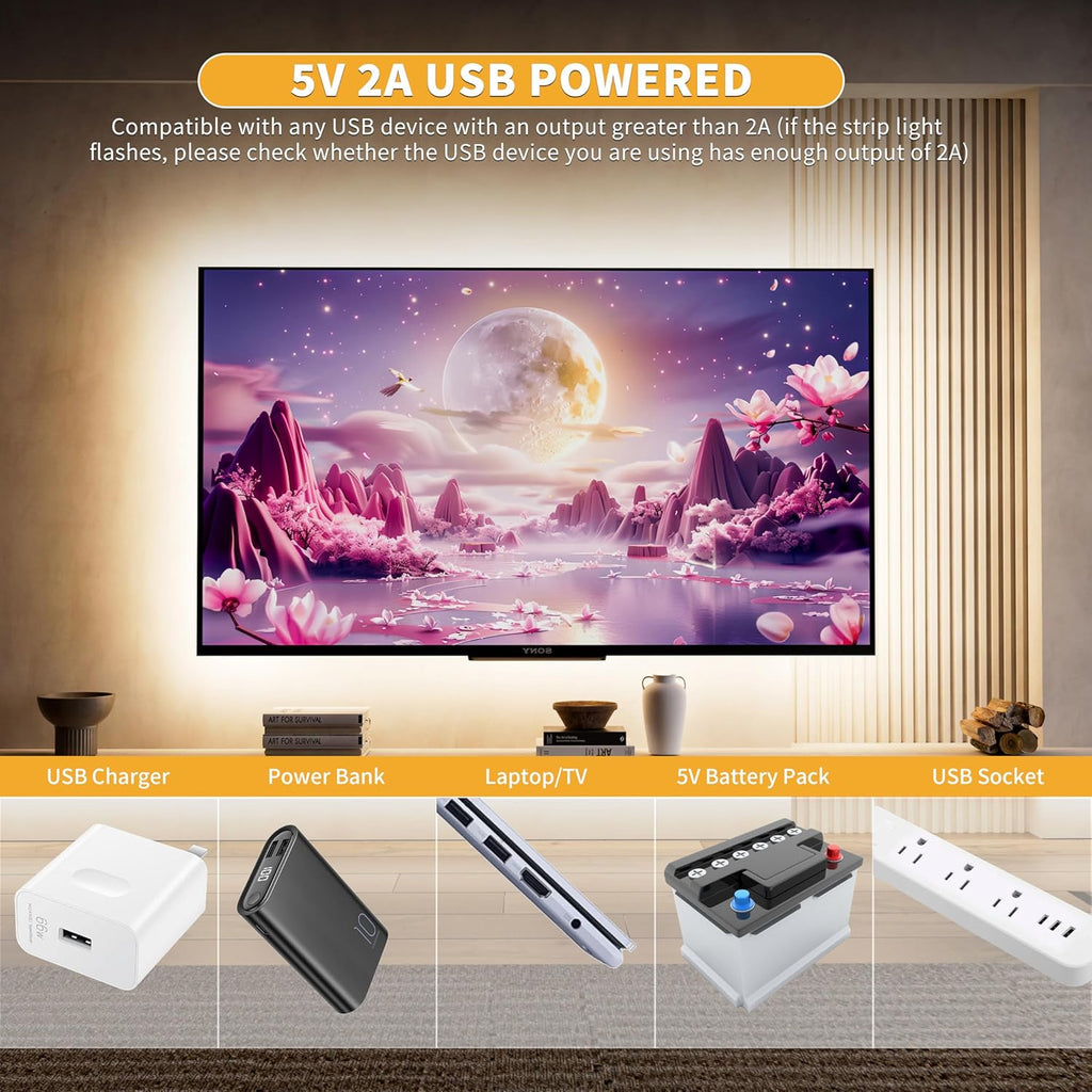 PAUTIX 5V USB COB LED Strip Light 6.56ft/2m 640LEDs Dimmable 4000K Natural White CRI90+ with RF Remote,1200lm,Flexible Tape Light for Under Cabinet,Bedroom,TV Backlight,Kitchen,Home DIY Lighting