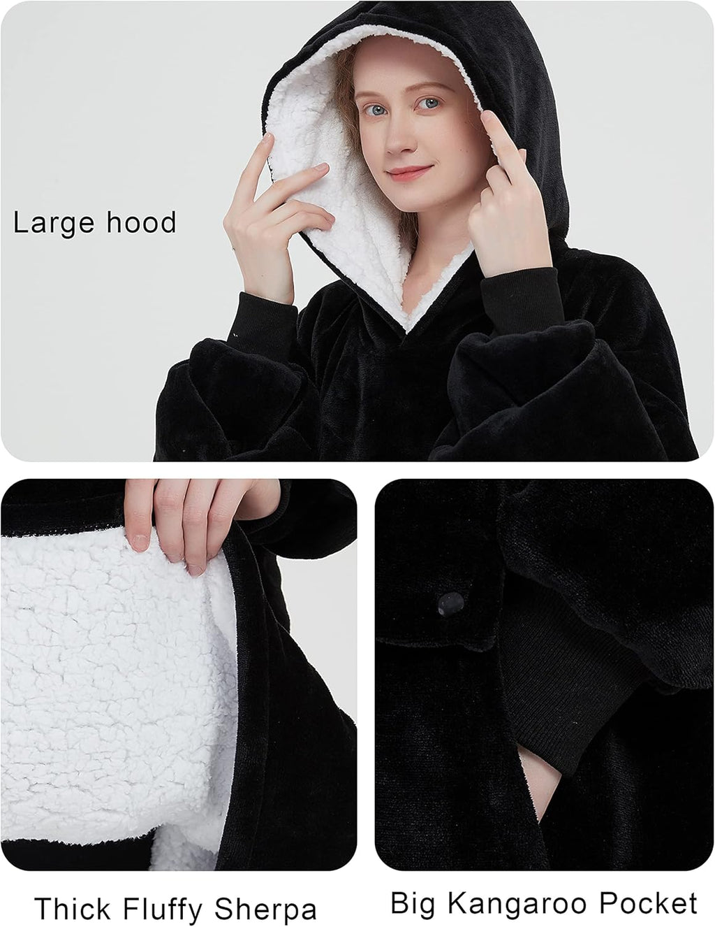 KFUBUO Heated Electric Wearable Blanket Throw Battery Operated Portable USB Cordless Outdoor Hoodie Sweatshirt