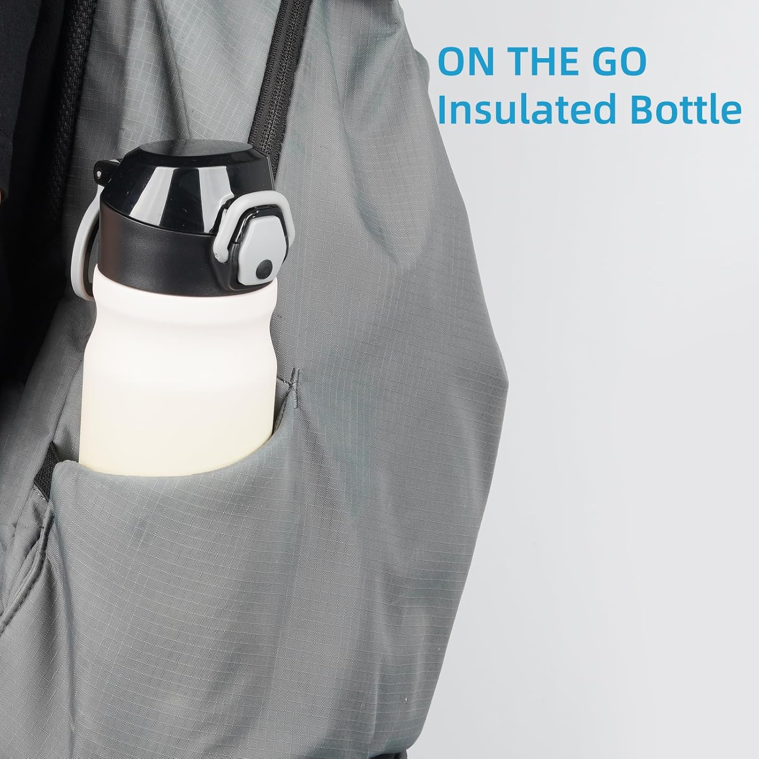 Insulated Water Bottle with Straw and Carry Loop,18 oz Stainless Steel Double Wall Vaccum Metal Water Flask with Leak-proof Lid,Lemon