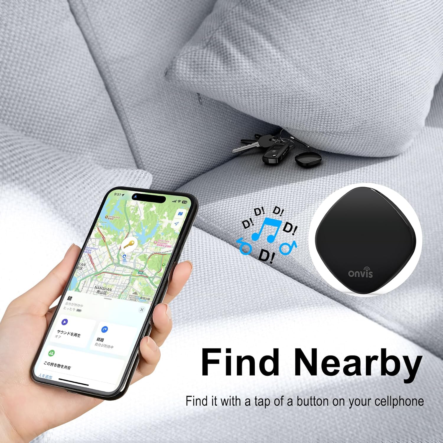 Onvis Item Finders Tracker Work with Apple Find My APP (iOS Only, Not for Android), Smart Bluetooth Locator for Keys, Luggage Suitcases, Bags Wallets, Backpack, IP67 Waterproof (2 Pack)