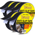 TAPEBEAR Black Safety Grip Tape 2inch x 60feet, Warning Anti-Slip Tape Strong Adhesive Waterproof for Indoor Outdoor Steps Stairs, Compatible with Plastic, Wood, Ceramic, Glass, Metal, 5Rolls