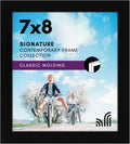 Americanflat 7x8 Picture Frame with Shatter-Resistant Glass - Signature Collection - Gallery-Style Frames Made of Engineered Wood - Photo Frame for Tabletop and Wall Display - Black