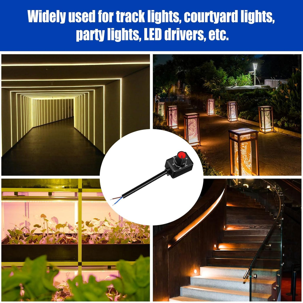 5 PCS DC 0/1-10V Knob LED Dimmer Rotary Knob Controller Mini Switch Infinitely Adjustable Light Level with Scale Electronic LED Driver Controls Indoor Lighting, Grow Lights