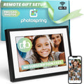 PhotoSpring w/Battery, 10in WiFi Digital Frame, No Subscription, Email App Web, USA Company, 32gb, Touch Screen, Play Videos up to 5 mins