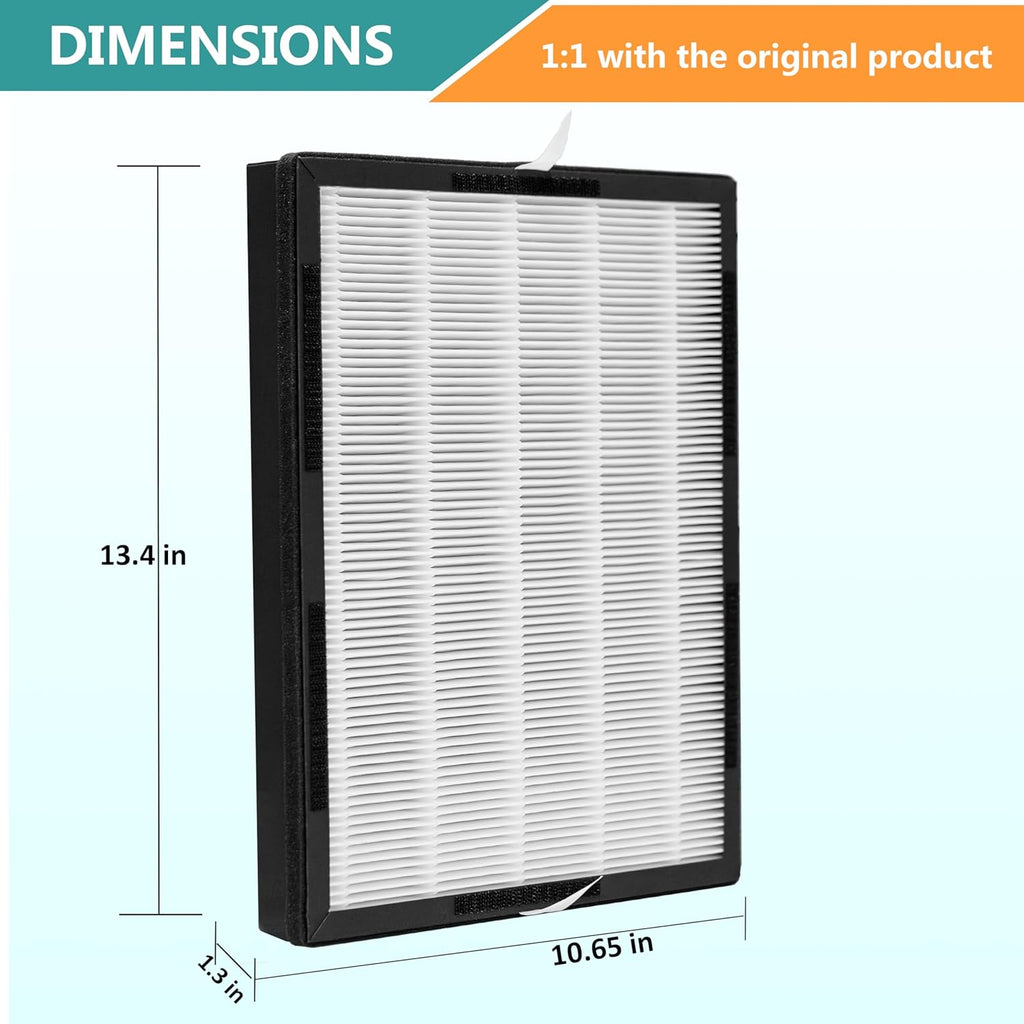 KJ190L H13 True HEPA Replacement, Compatible with Mooka KJ190L Air Purifier, 2 H13 True HEPA with 2 Washable Pre-Filters