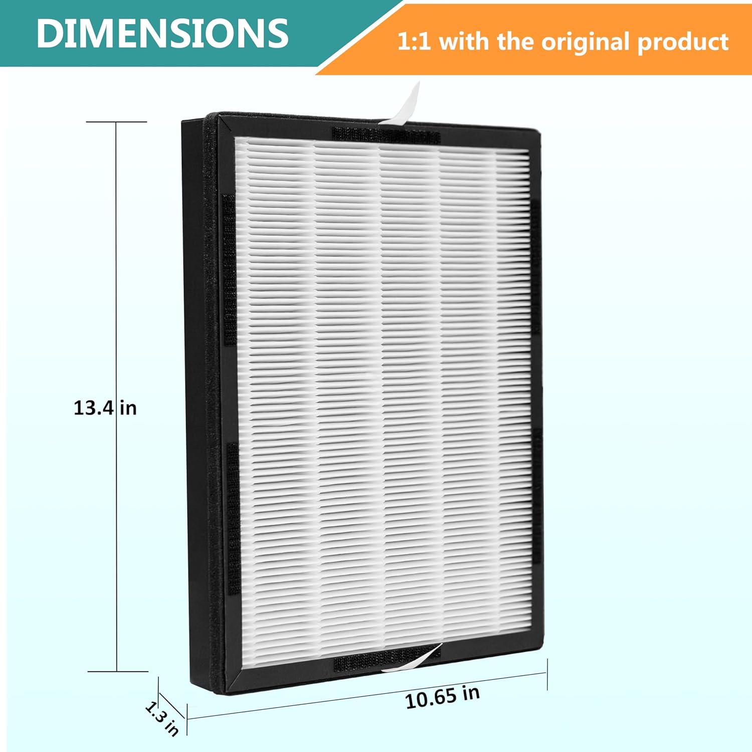 KJ190L H13 True HEPA Replacement, Compatible with Mooka KJ190L Air Purifier, 2 H13 True HEPA with 2 Washable Pre-Filters