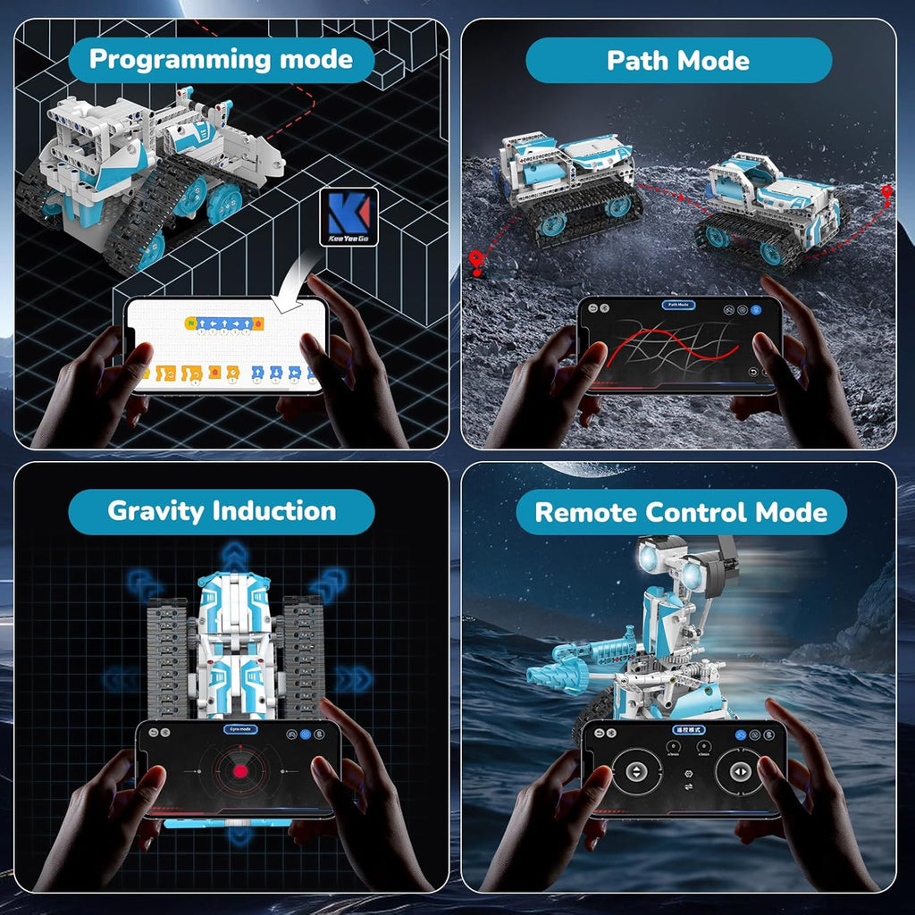 Robot Building Kit with APP/Remote Control STEM Gifts for Boys Age 6-16,Technic Coding Robotic Toys for Kids Birthday, Buildable 5in1 Models with 720 Pieces