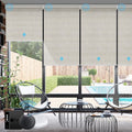 SmartWings Motorized Smart Blinds with Remote, Custom Automatic 100% Blackout Roller Shade Compatible with Alexa/Homekit/Google, Electric Smart Blinds for Indoor Windows, Safari Cream