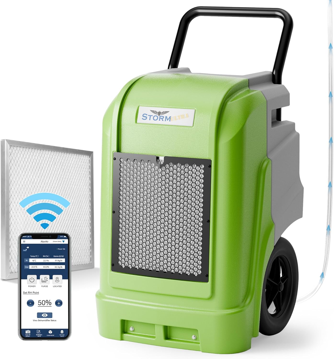 ALORAIR Commercial Dehumidifier with Pump Drain Hose, 190 Pints Smart WiFi Industrial Dehumidifier Large Capacity for Basements, Garages, Mall & Job Sites, 5 Years Limited Warranty