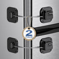 Fridge Refrigerator Lock with Combination, Heavy Duty Lock for Cabinet, Drawers, Closet, Safety Easy Install No Keys Needed (Black-2Pack)