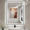STARLEAD 28"x36" LED-Bathroom-Mirror-with-Lights, Wall-Mounted with Bluetooth, Anti-Fog, 3 Color Temperature Dimmable Brightness, Waterproof, Tempered Glass, Frontlit & Backlit, Black Frameless