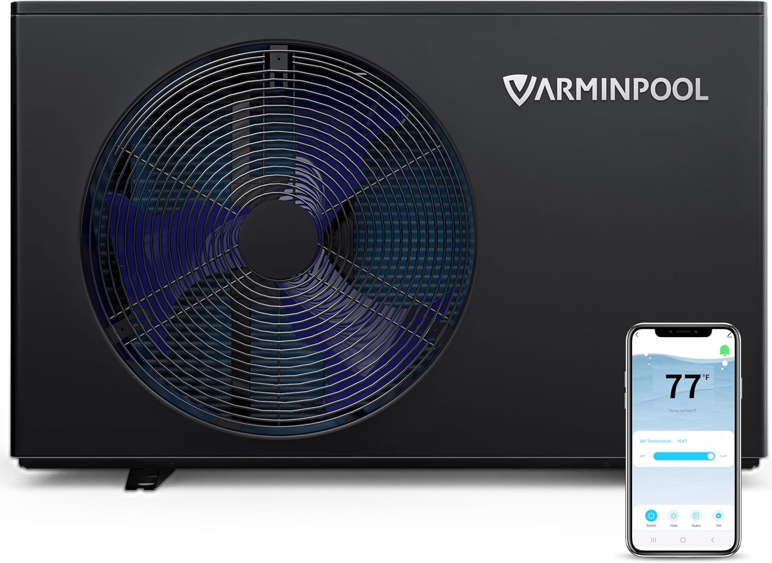 Electric Pool Heater, 30,000 BTU Pool Heat Pump for Above Ground Pools Up to 8000 Gallons, WiFi Control, Titanium Heat Exchanger, 120V, Smart Inverter