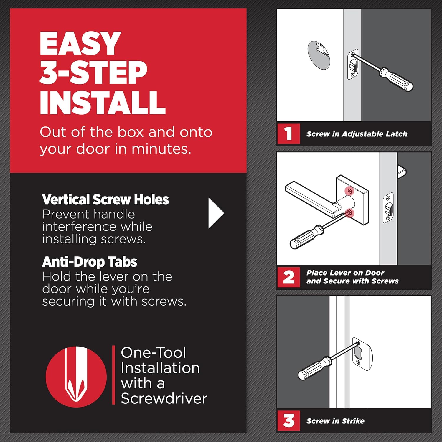 Kwikset Halifax Entry Door Handle with Lock and Key, Square Secure Keyed Reversible Lever Exterior, Doorlock, for Front Entrance and Bedrooms, Gunmetal, Pick Resistant Smartkey Rekey Security