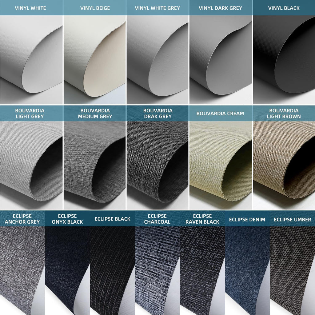 SmartWings Fabric Samples for Motorized Blackout Shades Blinds Fabric Sample (30 Colors), Custom Size, Rechargeable Battery, Works with Matter/Apple HomeKit, Alexa, Thread/Zigbee, Remote Optional