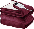 Bedsure Electric Blanket Full Size - Soft Flannel Heated Blanket, Fast Heating with 10 Time Settings & 6 Heat Settings, Warm Gift for Grandma (72x84 inches, Red)