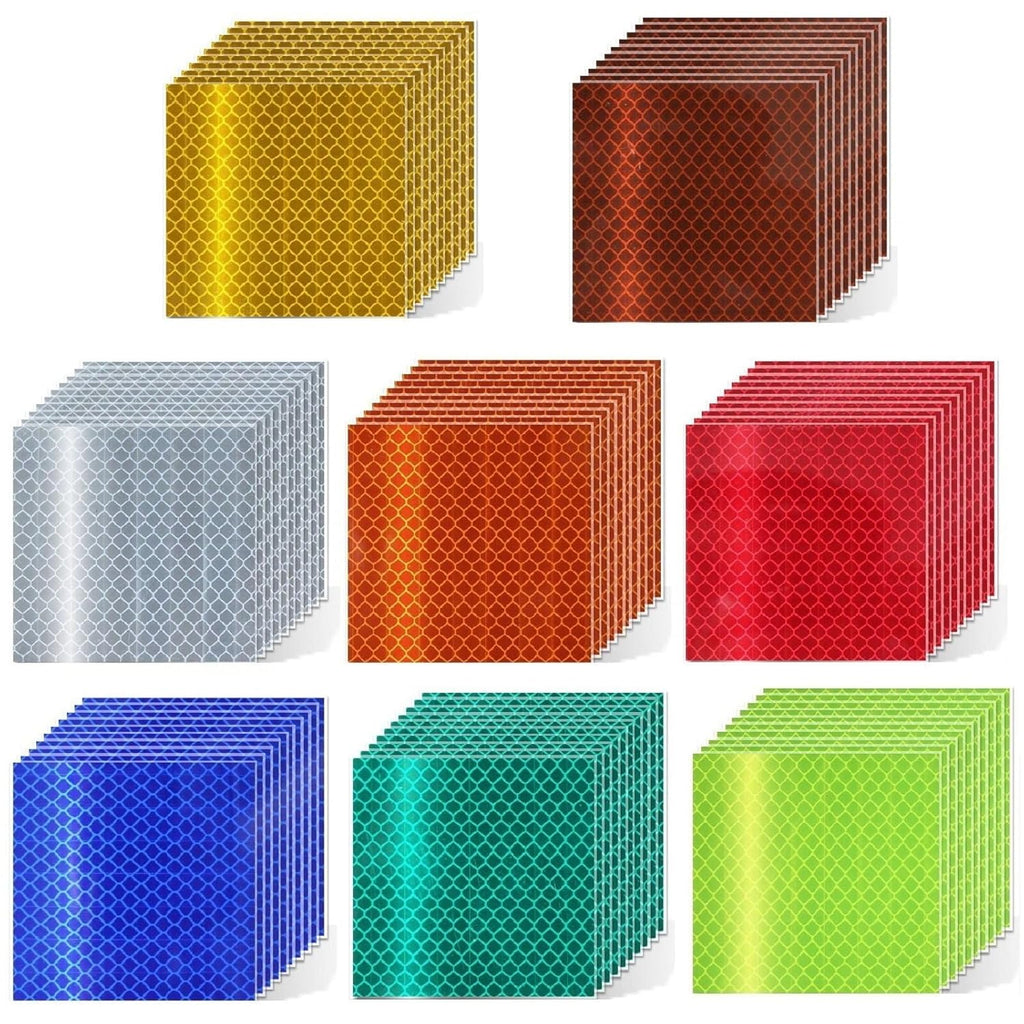 Non Fading Reflective Stickers 2 inch X 2 inch, Outdoor Waterproof High Visibility Warning Safety Adhesive Reflector Tape (80 Pcs)