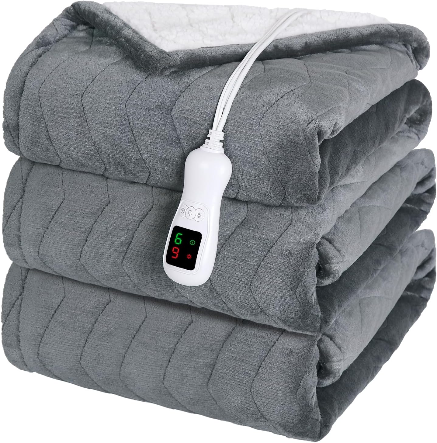 Electric Heated Blanket Full Size, Washable Blanket Warmer for Home for Adults, Fast Heating, Super Cozy Soft Flannel 72" x 84", 9 Heat Levels, 1-9H Auto-Off, ETL Certified, Dark Gray