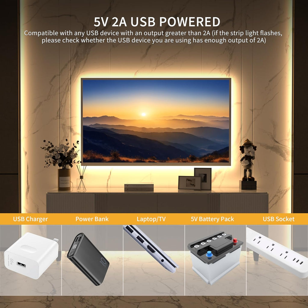 PAUTIX 5V USB CCT Tunable COB LED Strip Lights 6.56ft/2m,1280LEDs 1200lm 2700K-6500K Dimmable CRI85+ with RF Remote TV Backlight,Flexible Under Cabinet Tape Light for Bedroom,Kitchen,Home DIY Lighting