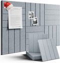 Large Felt Bulletin Board 36"x24" Cork Board Alternative - 6 Pack with 40 Safe Removable Adhesive Tabs, Cork Boards for Walls Felt Board for Home Office Classroom Pin Board-Blue Gray