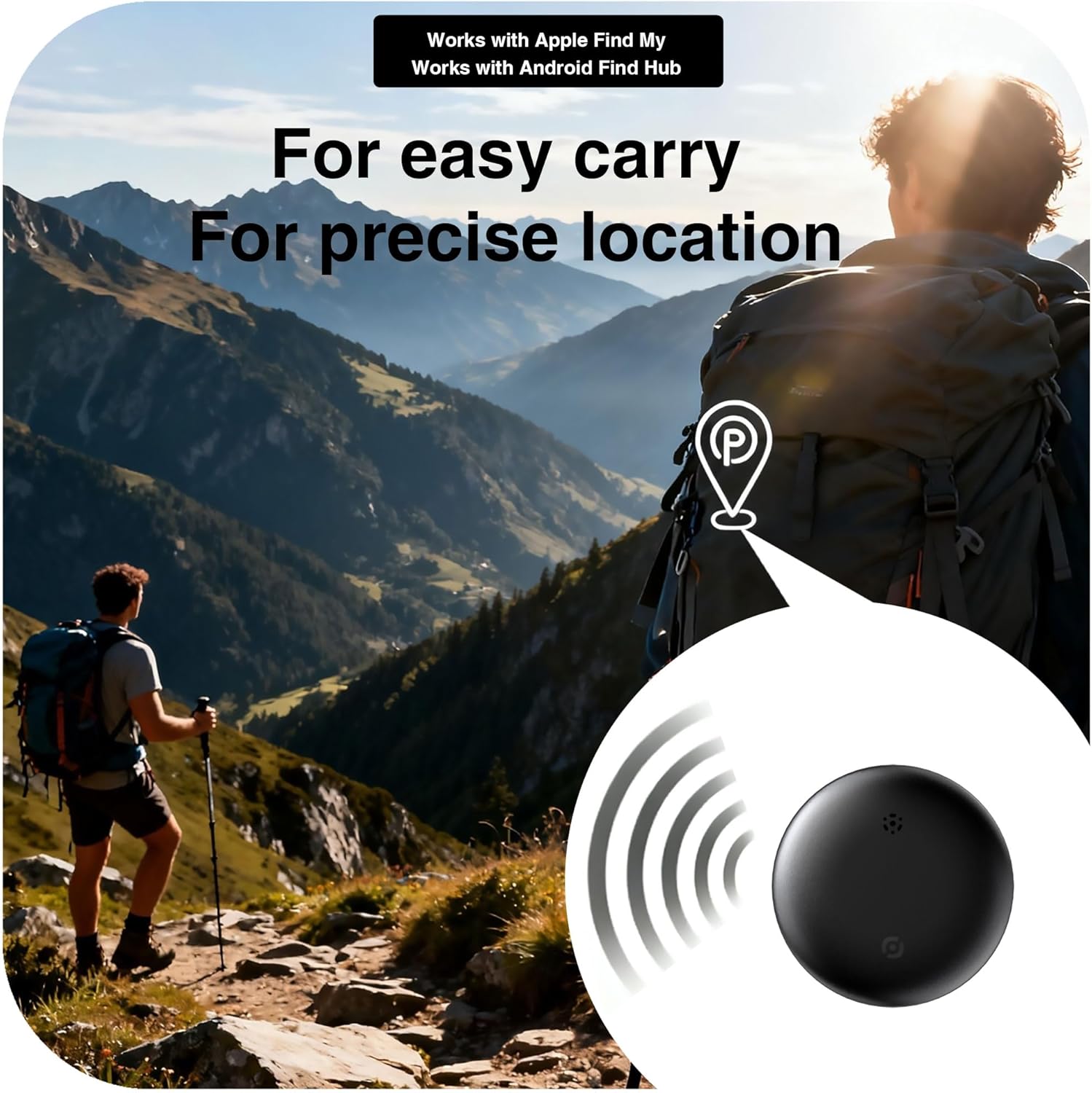 Bluetooth Tracker for Keys, Luggage & Pets – Smart Finder Compatible with iOS & Android, No Monthly Fee, Item Locator by BlissfulTails(2 Pack, White)