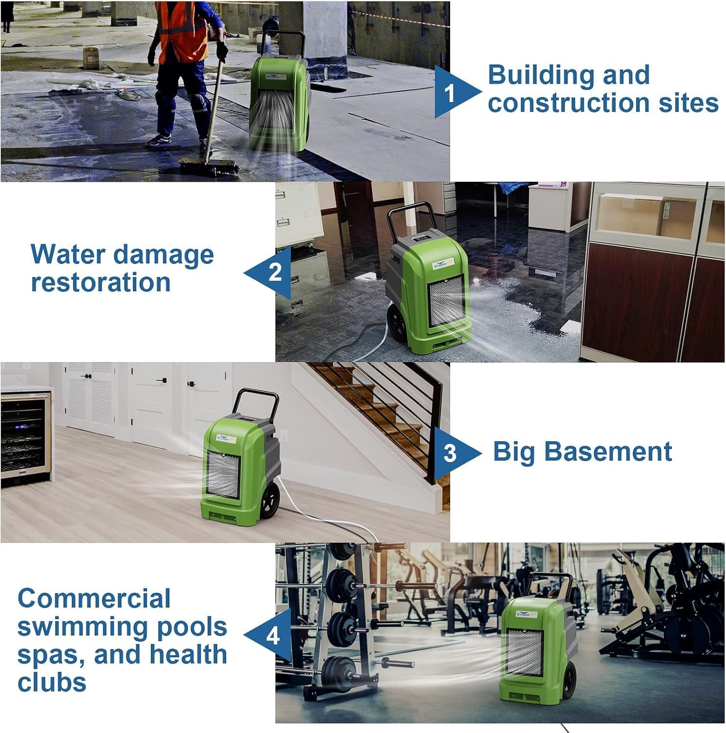 ALORAIR Commercial Dehumidifier with Pump Drain Hose, 190 Pints Industrial Dehumidifiers Large Capacity for Basements, Garages, Mall & Job Sites, 5 Years Limited Warranty