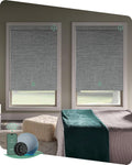 Yoolax Motorized Blinds with Remote, Smart Blinds for Windows Blackout Automatic Shades Work with Alexa Remote Control Roller Window Shades with Valance, Custom Size (Fabric-Smoky Grey)